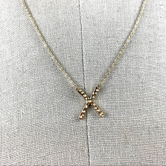 💎 NEW 14k gold plated X shaped necklace - Picture 3 of 8